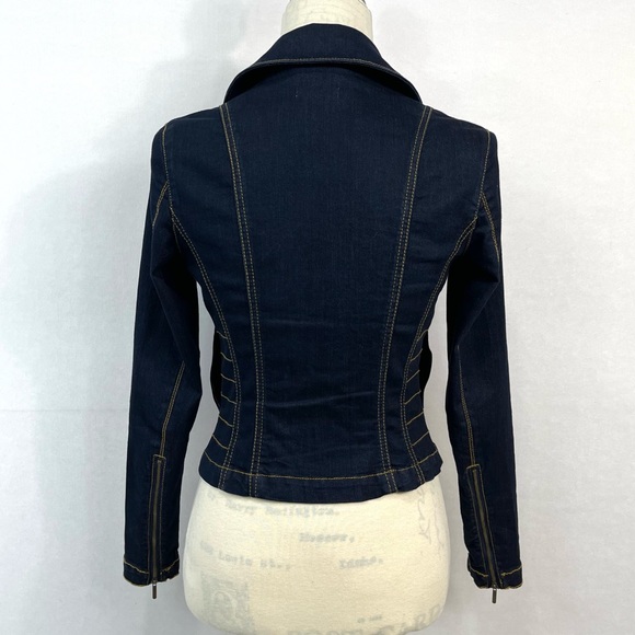 Cache Military Denim Cropped Jacket Size XS - Picture 3 of 13